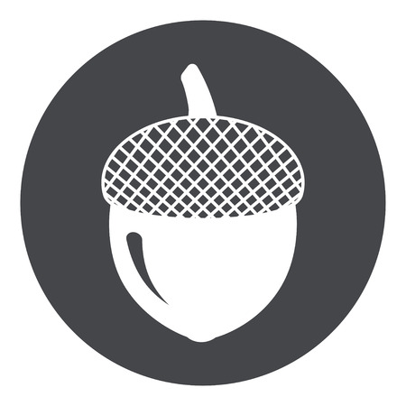 Acorn icon. Silhouette acorn, isolated on white background. Vector illustrationのイラスト素材