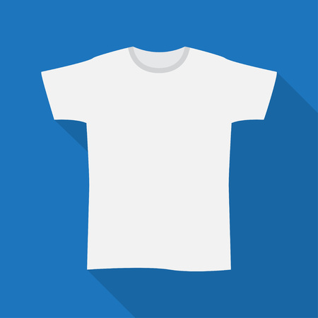 Blank white t-shirt with short sleeve. Vector illustrationのイラスト素材