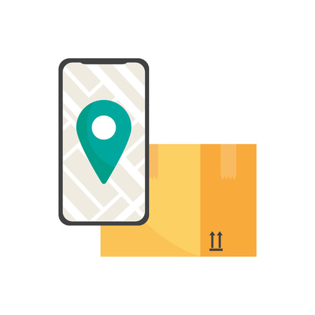 Online cargo delivery tracking service. Worldwide logistic delivery. Vector illustrationのイラスト素材