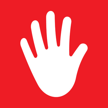 Stop hand Icon. Palm hand. Vector illustration isolated on white backgroundのイラスト素材