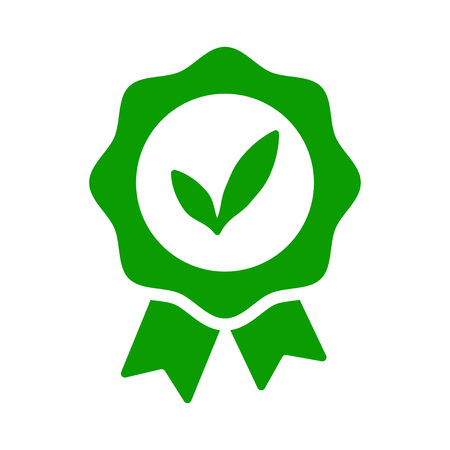 Stickers for organic food. Green grunge rubber stamp. Modern green eco badge. Sticker vector illustrationのイラスト素材