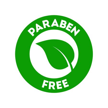Paraben free label icon, for skin safe products. Vector illustration on white backgroundのイラスト素材