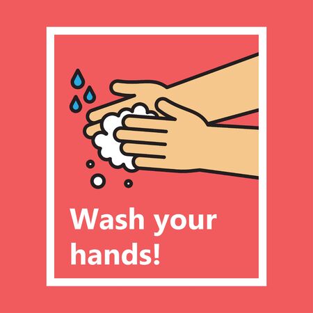Wash your hands, icon vector illustration, health careのイラスト素材