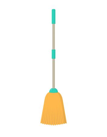 broom on long handle, vector illustration on white background, cleaning agentのイラスト素材