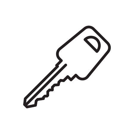 Key icon in line style, pictogram isolated on white. Password symbol. Vector illustration.のイラスト素材