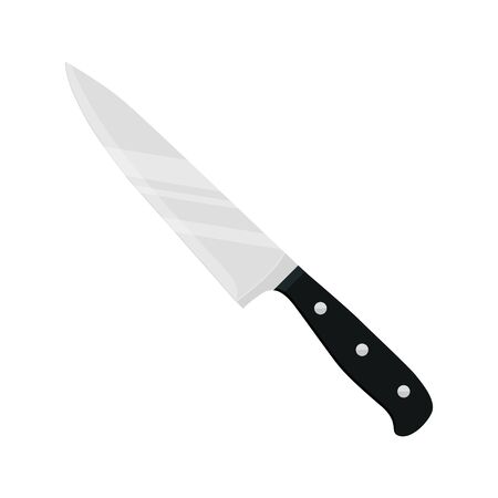 Chef kitchen knife isolated on white background. Vector illustrationのイラスト素材
