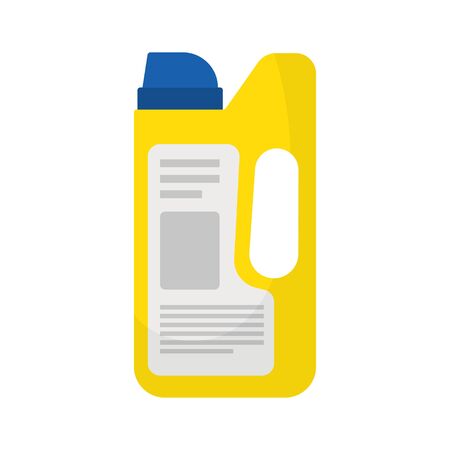 Yellow plastic container for washing or laundry detergent powder with blue lid isolated on white background. Vector illustrationのイラスト素材