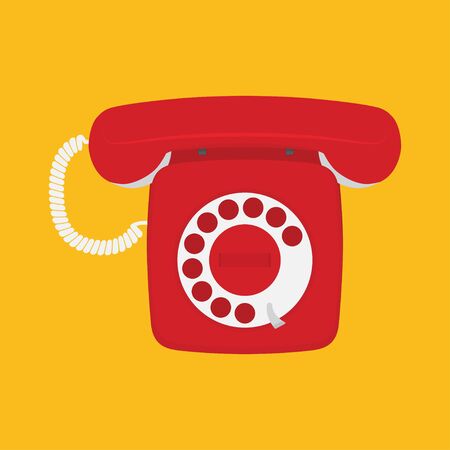Retro phone with dial dial on a white background. Vector Illustrationのイラスト素材