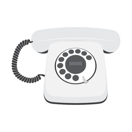 Retro telephone isolated on a white background. Vintage phone, Vector illustrationのイラスト素材