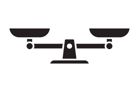 Scales, flat icon. Libra, vector illustration isolated on white backgroundのイラスト素材