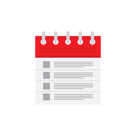 Diary book calendar with tasks and resolutions. Concept of new beginnings. Notebook diary planner vector illustration.のイラスト素材