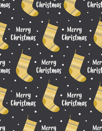 christmas seamless pattern with cute socks, vector illustration, can use for any designのイラスト素材