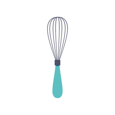 vector illustration of whisk in cartoon style isolated on white background, kitchenware, cute cooking tool, kitchen elements and objects, hand cuisine instrument for blendのイラスト素材