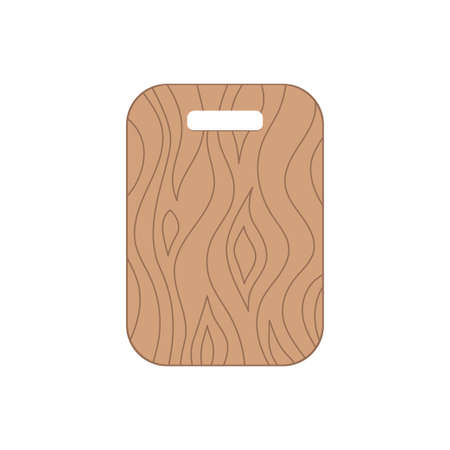 empty wooden texture cutting and serving with hole in kitchen board, flat design, cartoon style, vector illustration isolated on white background, kitchen elementのイラスト素材