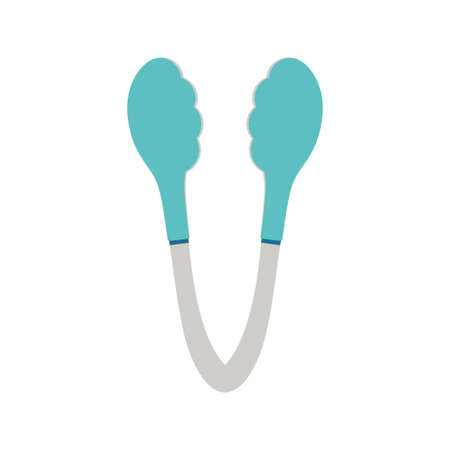 tongs icon in flat style isolated on white background, vector illustration, kitchen utensilsのイラスト素材