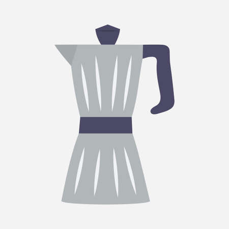 Moka pot for brewing coffee. Italian coffee maker, espresso machine, moka express, mocha coffee. Vector illustrationのイラスト素材
