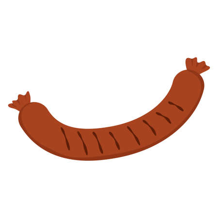 Grilled sausage icon. Delicious sausage. Vector illustration isolated on white backgroundのイラスト素材
