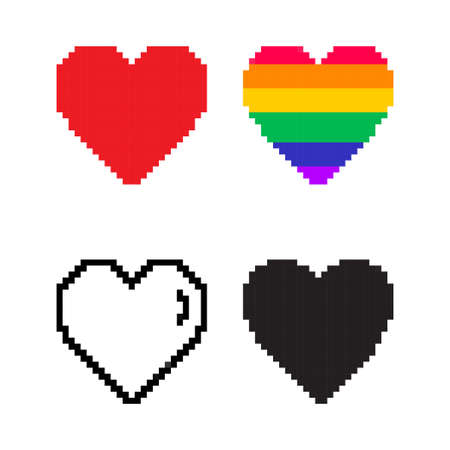 Heart shape love icon. Rainbow heart, lgbt community sign. Vector illustrationのイラスト素材