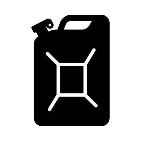 Petrol canister icon. Jerry can of gasoline or oil. Vector illustration isolated on white background.のイラスト素材