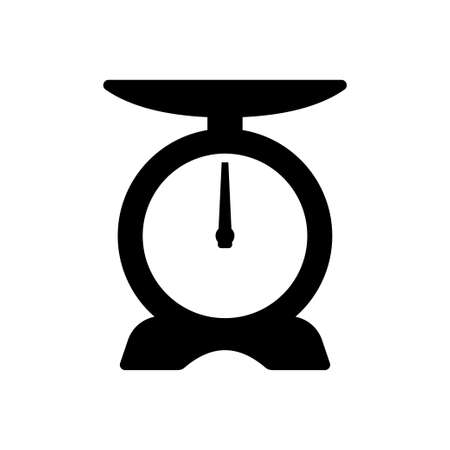 Libra. food scale icon. Kitchen scale with bowl. Vector illustration isolated on white background.のイラスト素材
