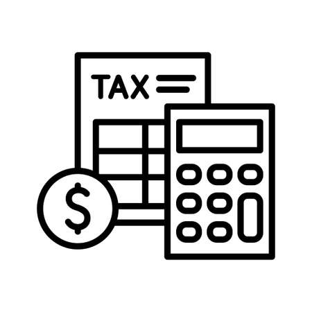 concept tax payment. financial accounting. Pictogram isolated on a white background. vector illustration.のイラスト素材
