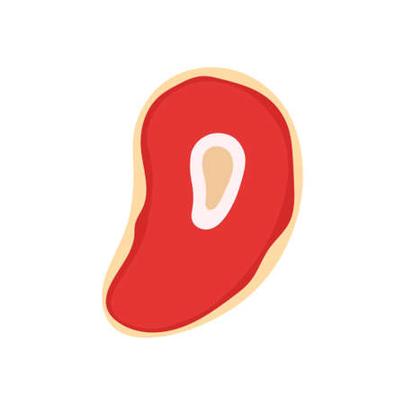 steak icon isolated on white background, fresh steak on the bone, vector illustration in flat styleのイラスト素材