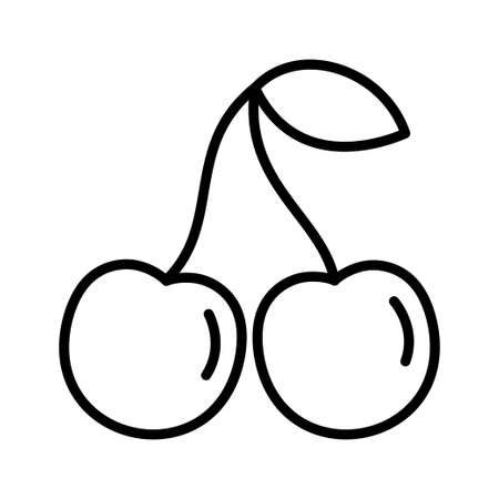 cherry icon. cherry fruit symbol. Pictogram isolated on a white background. vector illustration.のイラスト素材