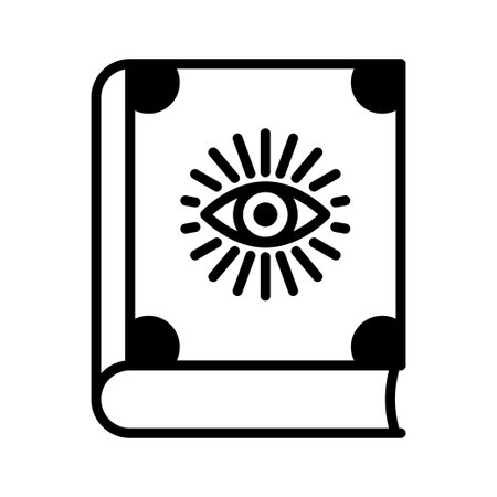 Magic spell book icon. Sorcery book. Pictogram isolated on a white background. vector illustration.のイラスト素材