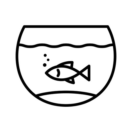 fishbowl icon. Aquarium with fish. Pictogram isolated on a white background. vector illustration.のイラスト素材