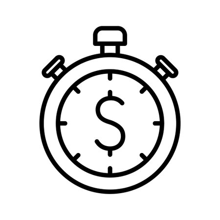 Time is money icon. Quick and easy loans. time payment. Pictogram isolated on a white background. vector illustration.のイラスト素材