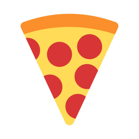 Slice of pepperoni pizza. Italian food. Vector illustration isolated on white background.のイラスト素材