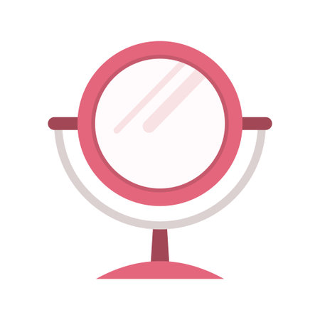 Desktop round make-up mirror. Makeup tool isolated on white background. vector illustrationのイラスト素材