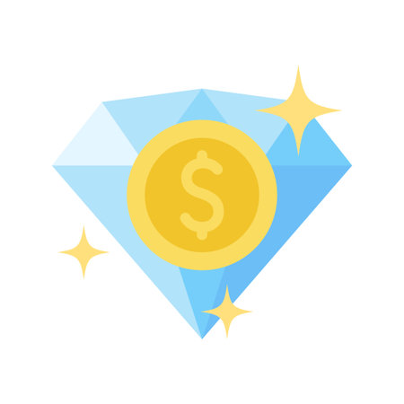 Diamond dollar currency icon. National Pawnbrokers Day. vector illustration.のイラスト素材