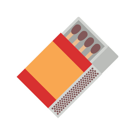 Open box of matches icon. Matchbox and matches isolated on white background. vector illustrationのイラスト素材