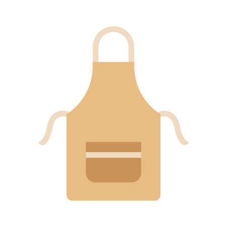 Kitchen cotton apron. Cook uniform or housewife accessory, isolated on white background. vector illustration.のイラスト素材