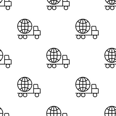 Delivery service seamless pattern. Cargo transportation. Shipping company. Vector illustrationのイラスト素材