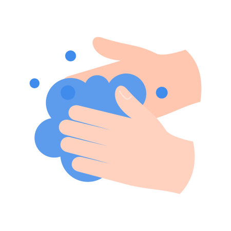 Wash hands icon. Cleaning disinfection. Wash your hands frequently. Vector illustrationのイラスト素材