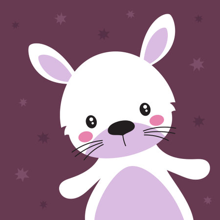 cute rabbit character, easter bunny vector illustration, card for kidsのイラスト素材