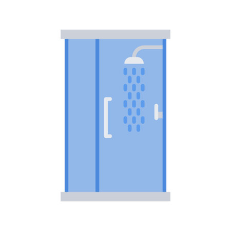 Shower cabin icon. Home shower stall. Bathroom. Vector illustration.のイラスト素材