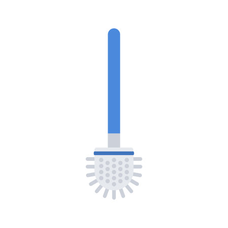 Toilet brush brush. Tool for hygienic cleaning and cleaning of sanitary equipment. Vector illustration.のイラスト素材