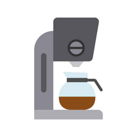 Drip coffee maker icon. Office coffee machine in flat style. Vector illustrationのイラスト素材