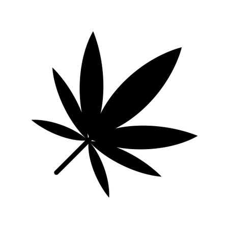 Marijuana leaf or cannabis. Hemp medicinal plant. Vector illustration.のイラスト素材