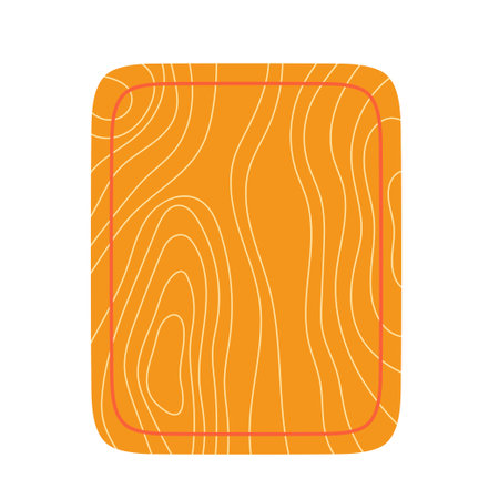 wooden cutting board isolated on white background, flat style, kitchen utensilのイラスト素材
