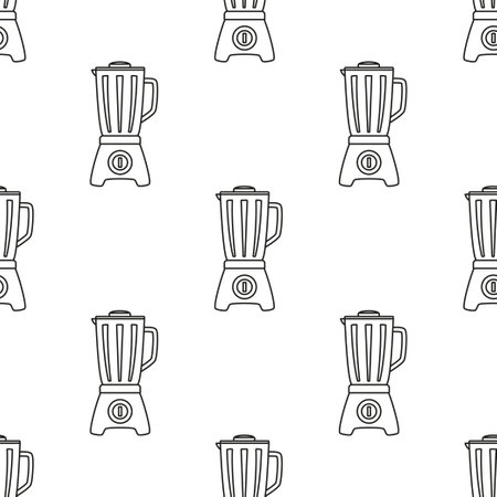 outline kitchen blender seamless pattern, vector repeat geometric for any designのイラスト素材