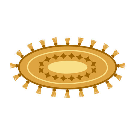 floor carpet in scandinavian style, flat vector illustration of rug for house, simple cartoon style, home interior design elementのイラスト素材