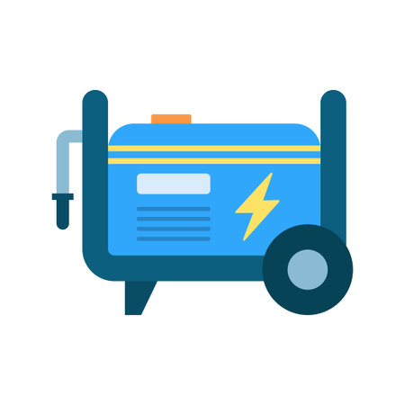 Home electric generator. Portable power generator isolated on white background. Vector illustrationのイラスト素材