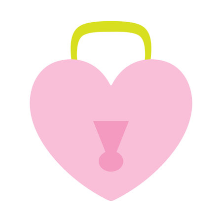 heart padlock in flat style, valentine's day symbol, good for greeting banner, poster, stickerのイラスト素材