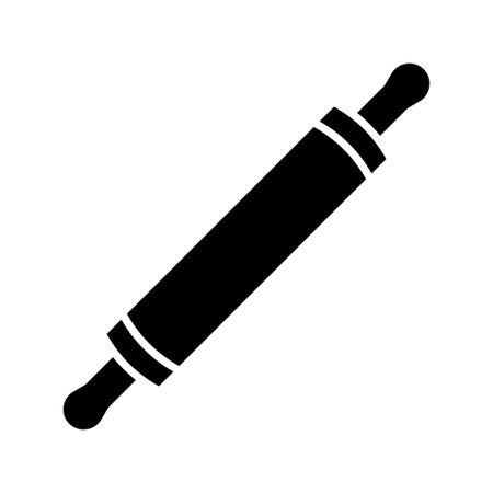 Silhouette of a wooden rolling pin. Essential kitchen tool for rolling dough. Vector illustrationのイラスト素材