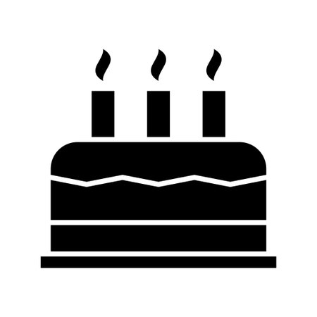 Festive cake with a candle. Birthday cake isolated on white background.のイラスト素材
