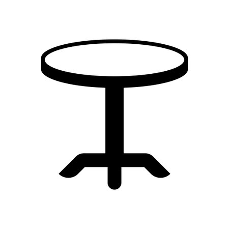 Black silhouette of a round table.のイラスト素材